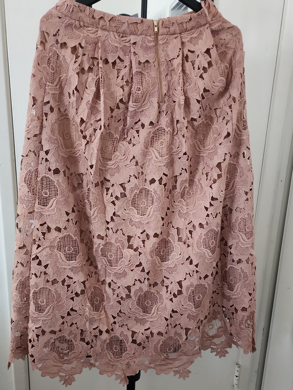 Moulinette Soeurs Anthropologie Blush Floral Lace Midi Skirt Romantic - Picture 5 of 12